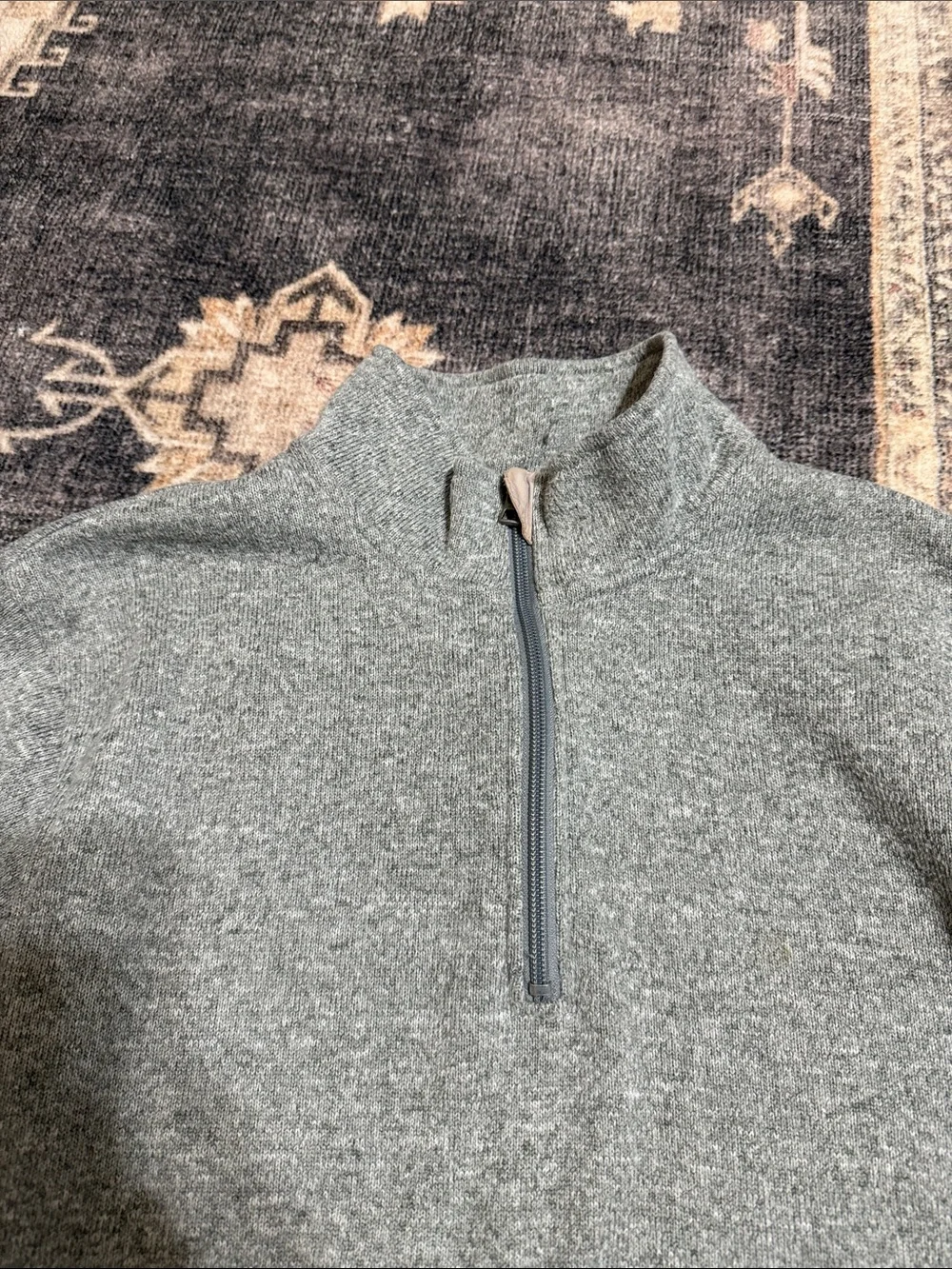 J. Crew Men's Heather Gray Half-Zip Sweater